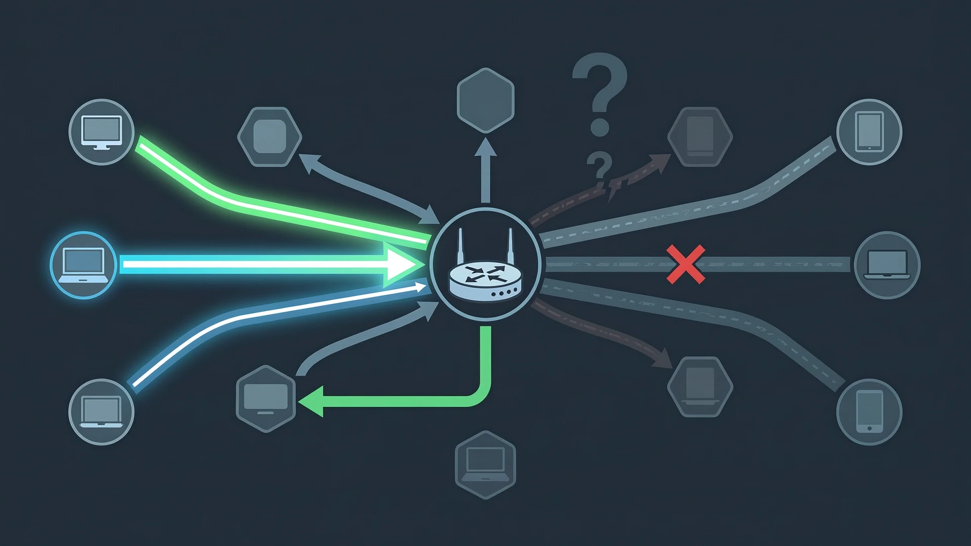 Auto-routing mechanism: broken path redirects to backup