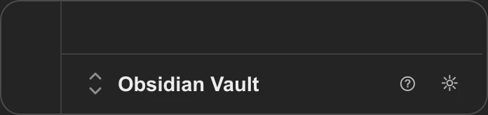Obsidian vault and settings area